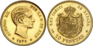 1878*1878. Alfonso XII. DEM. 10 pesetas. ... 