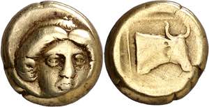 (412-378 a.C.). Lesbos. Mytilene. Hekté. ... 