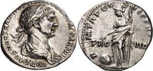 (116 d.C.). Trajano. Denario. (Spink falta) ... 