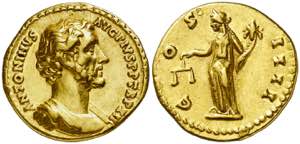 (148-149 d.C.). Antonino pío. Áureo. ... 