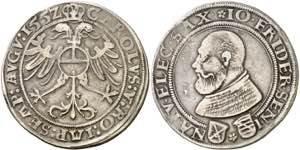 1552. Carlos I. Sajonia. 1 escudo/taler. ... 