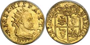 1578. Felipe II. Milán. 1 doppia. (Vti. 65) ... 