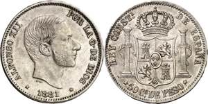 1881. Alfonso XII. Manila. 50 centavos. (AC. ... 