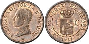 1911*1. Alfonso XIII. PCV. 1 céntimo. (AC. ... 