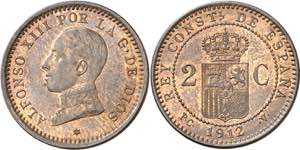 1912*12. Alfonso XIII. PCV. 2 céntimos. ... 