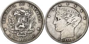 Venezuela. 1858. A (París). 5 reales. (Kr. ... 