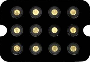 1995 a 2005. 12 monedas de oro en módulo ... 