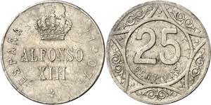 1907. Alfonso XIII. 25 céntimos. (AC. 21). ... 
