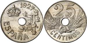 1927. Alfonso XIII. PCS. 25 céntimos. (AC. ... 