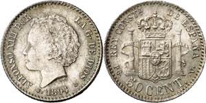 1894*94. Alfonso XIII. PGV. 50 céntimos. ... 