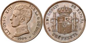 1905*1912. Alfonso XIII. SMV. 1 peseta. (AC. ... 