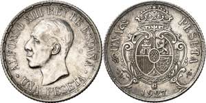 1927. Alfonso XIII. PCS. 1 peseta. (AC. 75, ... 