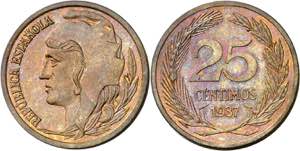 1937. II República. 25 céntimos. (AC. 17). ... 