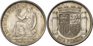 1933*34. II República. 1 peseta. (AC. 34). ... 