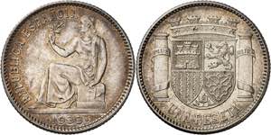 1933*34. II República. 1 peseta. (AC. 35). ... 