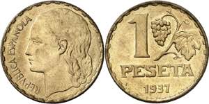 1937. II República. 1 peseta. (AC. 41). ... 