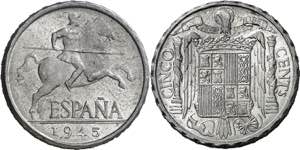 1945. Franco. 5 céntimos. (AC. 3). 1,15 g. ... 