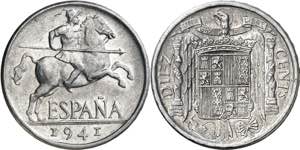 1941. Franco. 10 céntimos. (AC. 9). PLVS. ... 