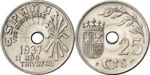 1937. Franco. Viena. SVV. 25 céntimos. (AC. ... 