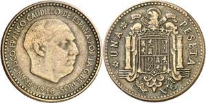 1946*1948. Franco. 1 peseta. (AC. 45). Tipo ... 