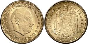 1947*1956. Franco. 1 peseta. (AC. 55). Rara. ... 