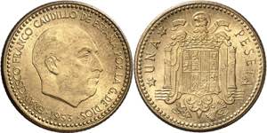 1953*1954. Franco. 1 peseta. (AC. 56). ... 
