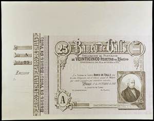Banco de España - 1911. Banco de Valls. 25 ... 