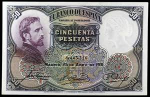 Banco de España - 1931. 50 pesetas. (Ed. ... 