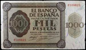 Banco de España - 1936. Burgos. 1000 ... 