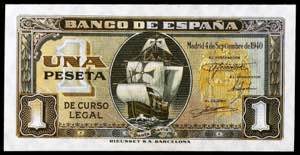 Banco de España - 1940. 1 peseta. (Ed. ... 