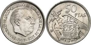 1957. Franco. BA (Barcelona). 50 pesetas. ... 