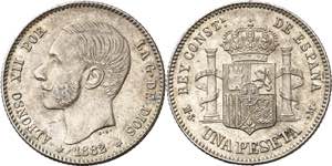 1882/1*1882. Alfonso XII. MSM. 1 peseta. ... 
