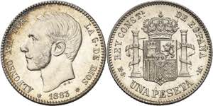 1883*1883. Alfonso XII. MSM. 1 peseta. (AC. ... 