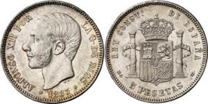 1883*1883. Alfonso XII. MSM. 5 pesetas. (AC. ... 
