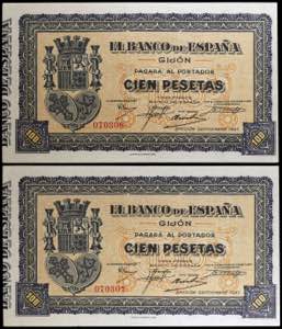 Gijón. 100 pesetas. (Ed. C50 y 399). ... 