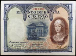 1927. 500 pesetas. (Ed. D14) (Ed. 413). 24 ... 