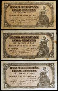 1937. Burgos. 5 pesetas. (Ed. D25a) (Ed. ... 