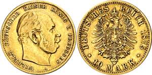 Alemania. Prusia. 1875. Guillermo I. A ... 