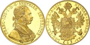 Austria. 1915. Francisco José. 4 ducados. ... 