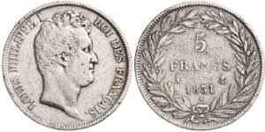 Francia. 1831. Luis Felipe I. A (París). 5 ... 