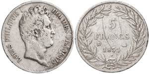 Francia. 1831. Luis Felipe I. D (Lyon). 5 ... 