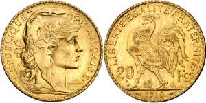 Francia. 1910. III República. 20 francos. ... 