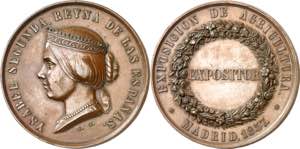 1857. Isabel II. Madrid. Premio a la ... 