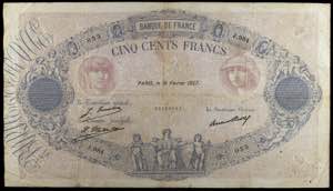 Francia. 1927. Banco de Francia. 500 ... 