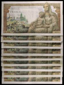 Francia. 1943. Banco de Francia. 1000 ... 