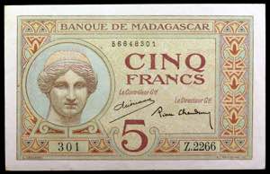 Madagascar. s/d (ca. 1937). Banco de ... 