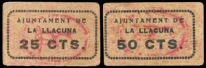 La Llacuna. 25 y 50 céntimos. (T. 1500 y ... 