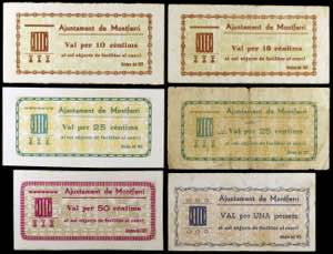 Montferri. 10 (dos), 25 (dos), 50 céntimos ... 