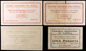 El Morell. 25, 50 céntimos y 1 peseta ... 