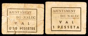 Nalec. 50 céntimos y 1 peseta. (T. 1880 y ... 